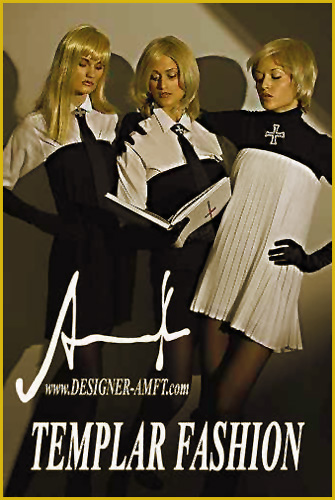 Campaas de motivacin para la coleccin moderna Caballeros Templarios de la moda con los modelos Franziska y Juliana Vera de diseador de moda alemn Torsten Amft. - click para volver a la agenda del diseador Amft